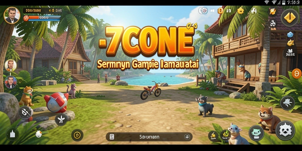 Tampilan gameplay 7CONE yang ceria dan mengasyikkan.