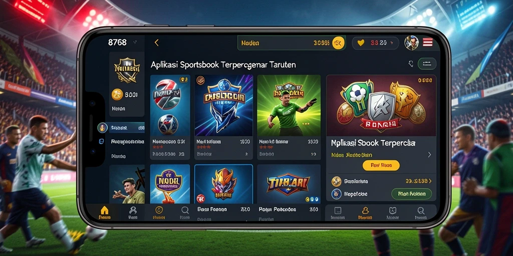Tangkapan layar dari gameplay aplikasi Sportsbook 8768.