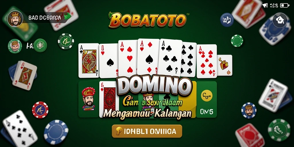 Screenshot gameplay BOBATOTO menampilkan suasana permainan domino yang seru.