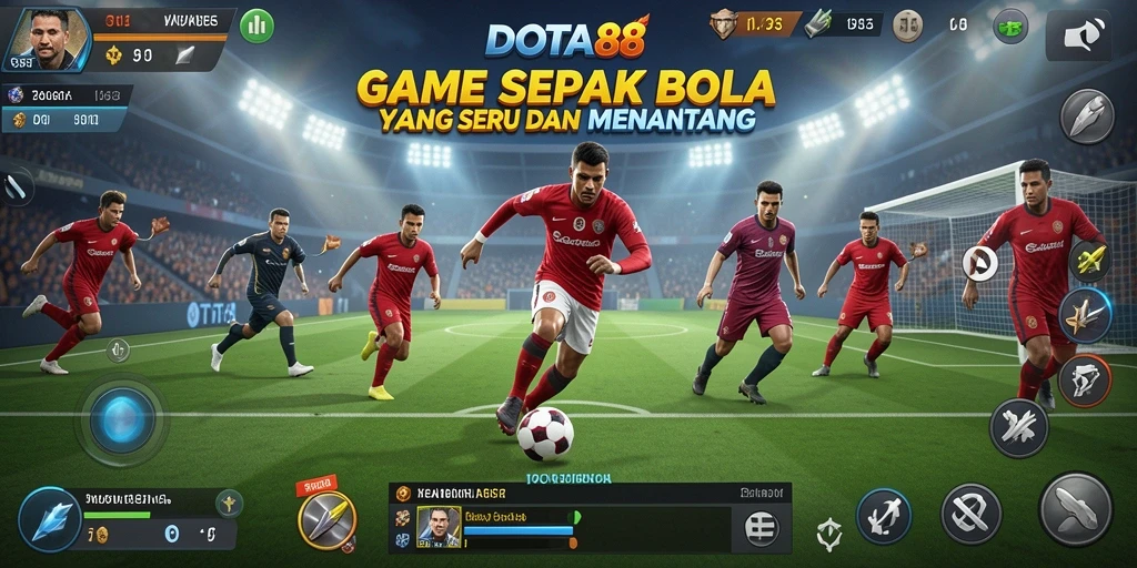Tampilan DOTA88 dengan aksi seru sepak bola yang realistis.