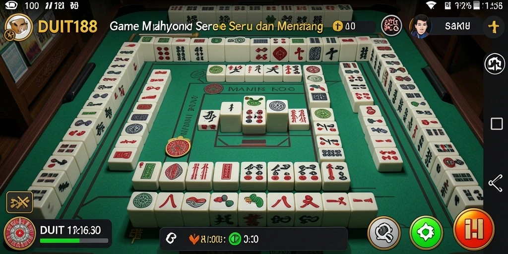 Screenshot gameplay DUIT188 dengan desain Mahjong yang menarik.