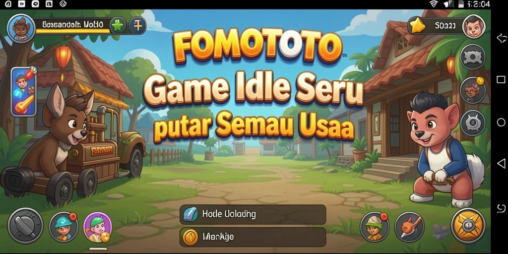 Gameplay seru FOMOTOTO dengan karakter dan fitur menarik.