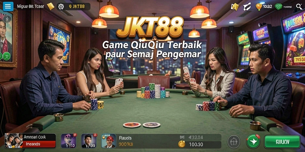 Screenshot gameplay JKT88 yang menunjukkan aksi QiuQiu.