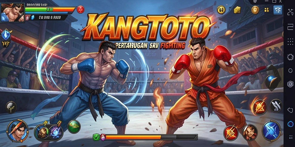 Screenshot KANGTOTO menampilkan aksi pertarungan yang mendebarkan dan karakter yang dinamis.