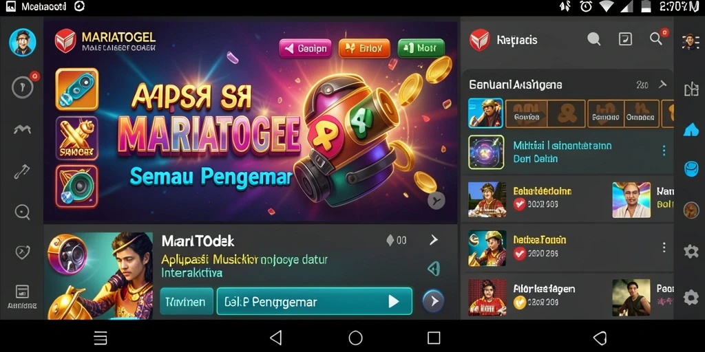 Tampilan gameplay MARIATOGEL saat pemain berinteraksi dengan musik.