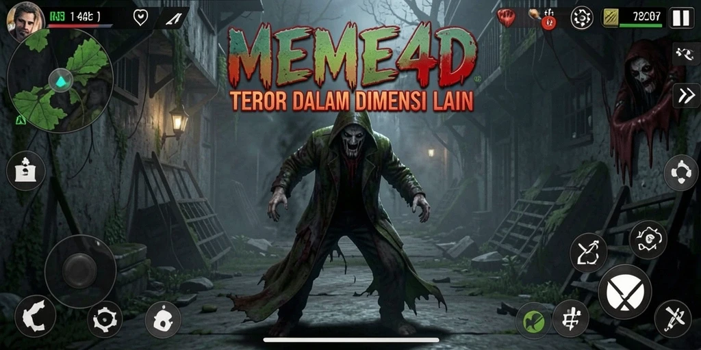 Gameplay <strong>MEME4D</strong> yang penuh ketegangan dan kengerian.