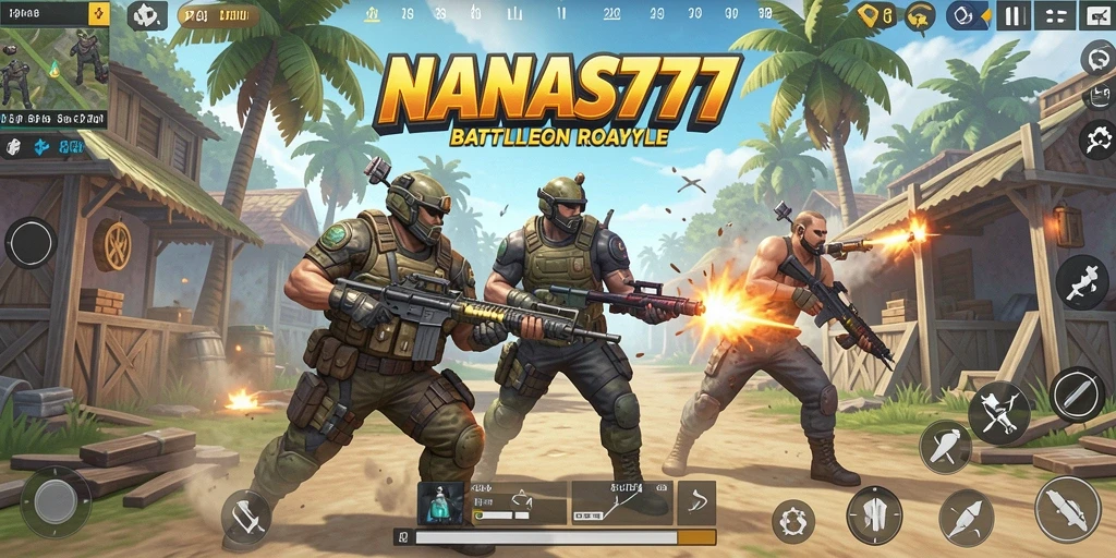 Gambaran gameplay seru NANAS777 dalam pertempuran Battle Royale.