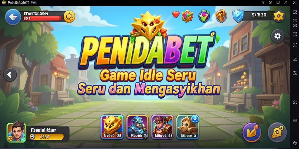 Tampilan gameplay <strong>PENIDABET</strong> yang menggambarkan pengelolaan karakter dalam mode Idle.