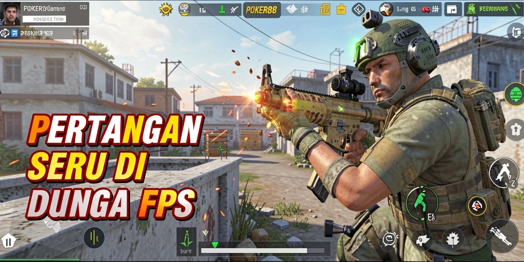 Screenshot gameplay utama POKER88 menunjukkan aksi pertempuran yang mendebarkan.
