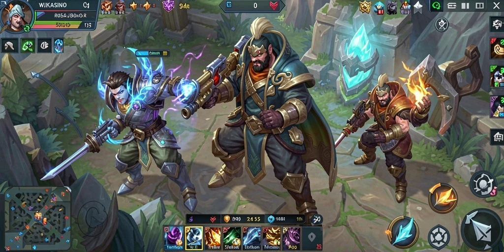 Screenshot gameplay WJKASINO yang menunjukkan aksi MOBA yang seru.